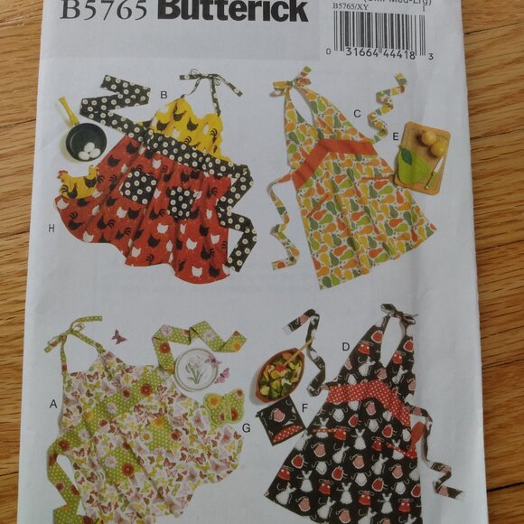 Apron Sewing Pattern Full Bib Size Small Medium Large Butterick 5765 UNCUT - Picture 2 of 12